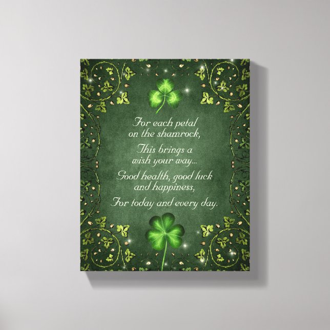 For Each Petal on the Shamrock - Irish Saying Canvas Print (Front)