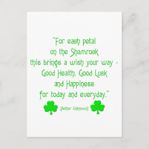 For each petal on the shamrock... postcard