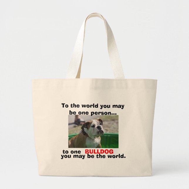 For English Bulldog Lovers Large Tote Bag (Front)