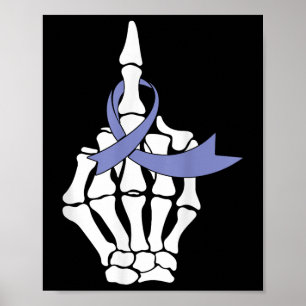 For Esophageal Cancer Middle Finger Periwinkle Rib Poster