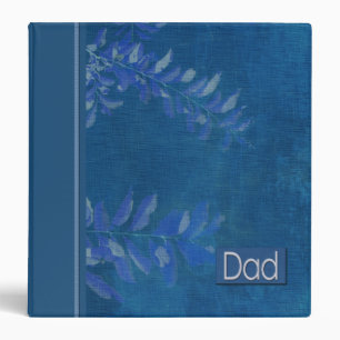For Father on Father's Day. Blue Leaf Pattern Binder