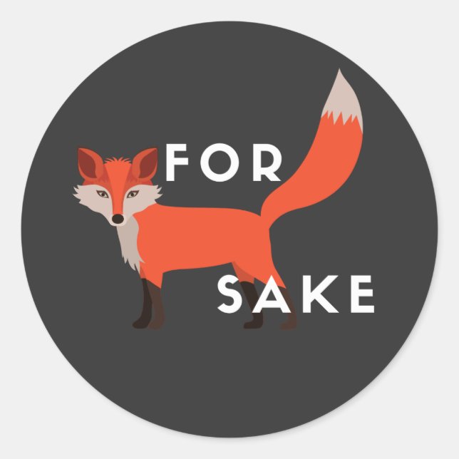 For Fox Sake Personalized Notebook Journal Classic Round Sticker (Front)