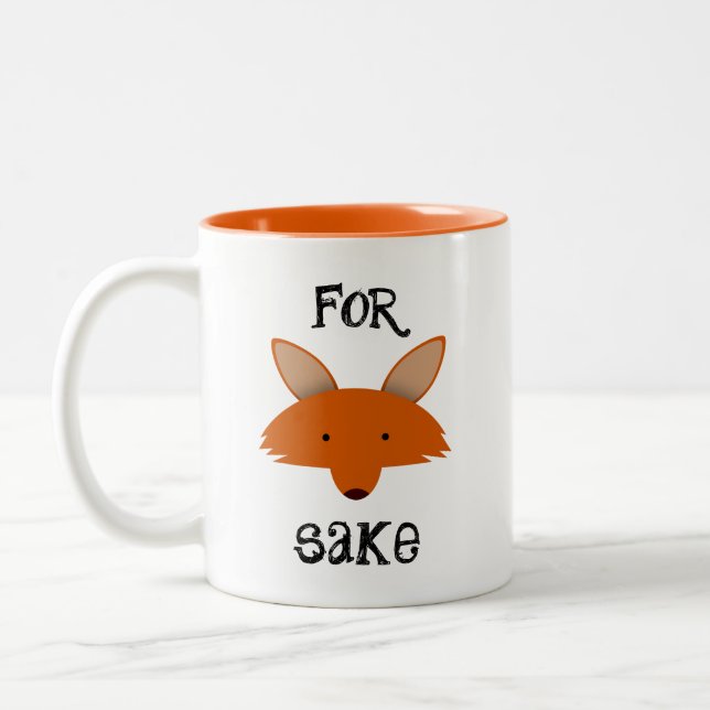 For Fox Sake Two-Tone Coffee Mug (Left)