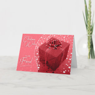 For Friend Feminine Christmas Shades of Pink Holiday Card