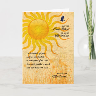 for Friend Sentimental Sun Rise Birthday Card