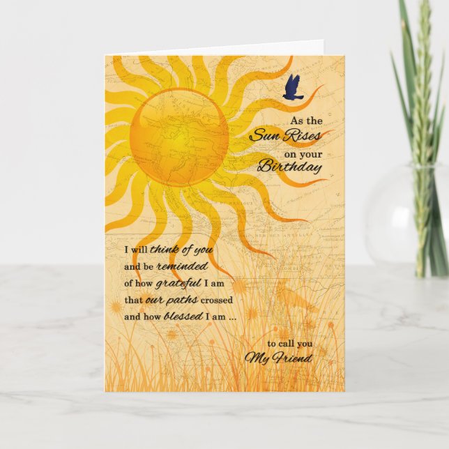 for Friend Sentimental Sun Rise Birthday Card (Front)