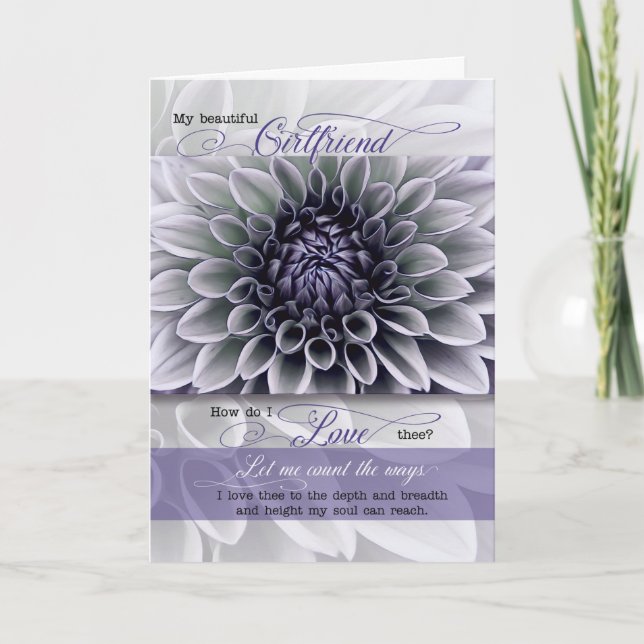 for Girlfriend Romantic Valentine Feminine Floral Holiday Card (Front)