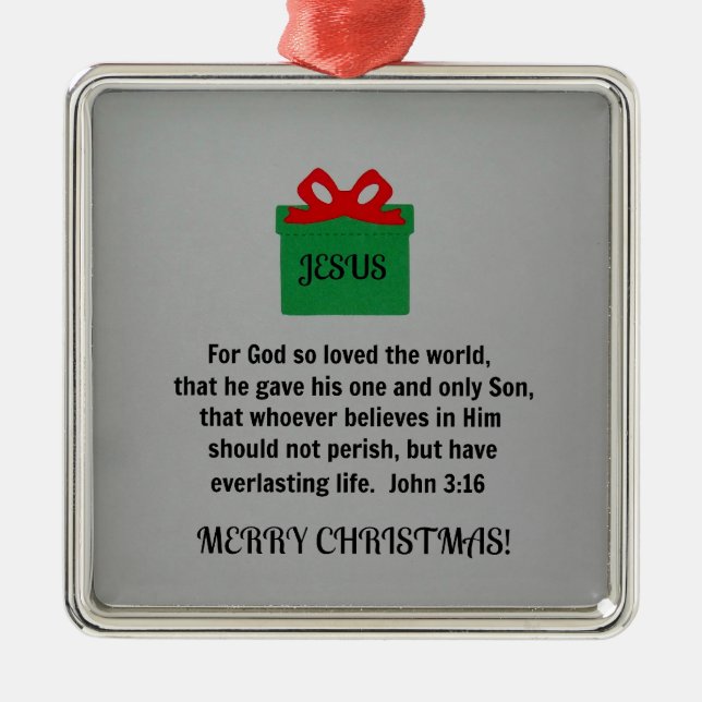 For God so loved the world... Metal Ornament (Front)