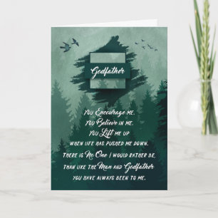 for Godfather's Birthday Forest Green Woodland Card