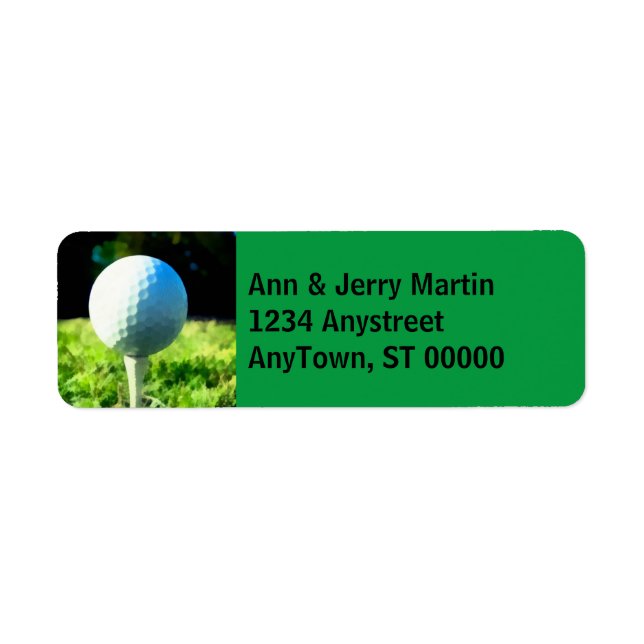 for golfers address label golf ball on green (Front)