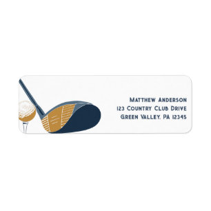 For Golfers Golf Club Graphic Return Address