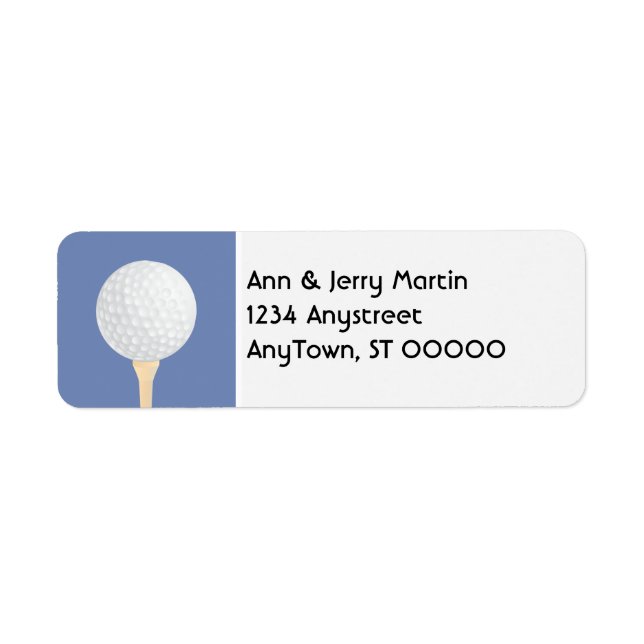 for golfers return address label golf ball design (Front)