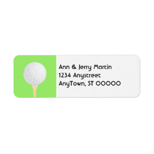 for golfers return address label golf ball design