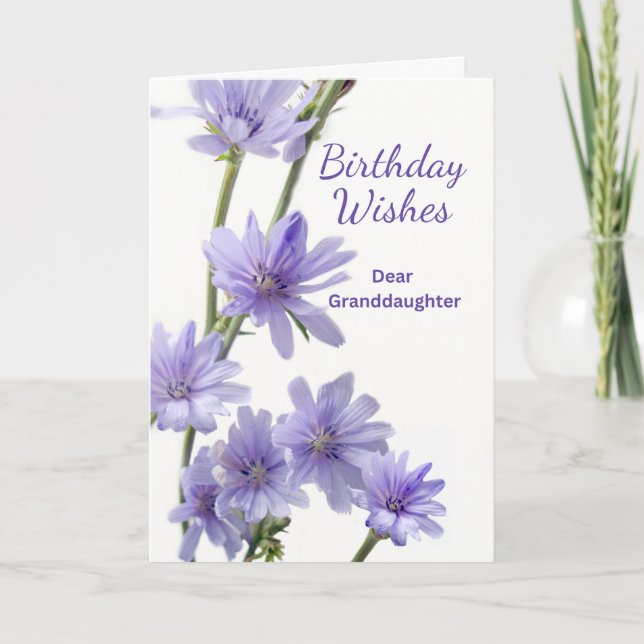 For Granddaughter Birthday Chicory Flowers Card (Front)