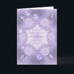 For granddaughter lilac birthday card with flowers<br><div class="desc">A garden of flowers and butterflies in lavender hues and shades.  A birthday card for a wonderful granddaughter . A modern take on a traditional look. Inside the card is a lovely verse. Copyright Norma Cornes</div>