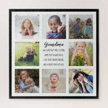 For Grandma 8 Photos and Quote Custom Faux Canvas