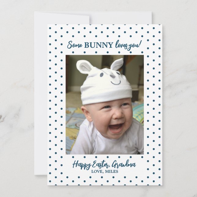 For Grandma Happy Easter Photo Holiday Card (Front)