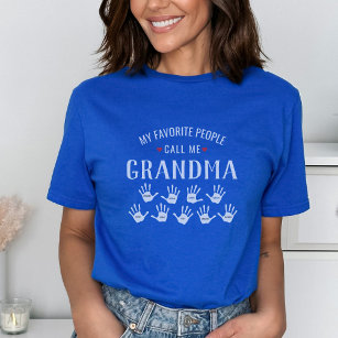 For Grandma with Grandkids Names Personalized T-Shirt