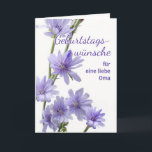 For Grandmother German Birthday Chicory Flowers Card<br><div class="desc">Happy Birthday Wishes for a lovely Grandmother,  Oma,  written in German. Card features a floral photograph of chicory flowers in shades of violet.  Personalize the interior verse as desired. "Much love on your birthday!" written inside in German. Art,  image,  and verse copyright © Shoaff Ballanger Studios,  2023.</div>