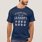For Grandpa with 8 Grandkids Names Personalized T-Shirt (Front)