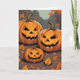 For Grandparents Halloween Jack o' Lantern Grins Card