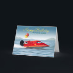 For Grandson 30th Birthday High Performance Boat Card<br><div class="desc">30th birthday greeting card for a grandson, featuring a photo of a high performance racing boat. A lake, mountains, and birthday balloons with the number 30 written on the side of the boat. Change the number on the boat to match the birthday year. You can also change the relationship (son,...</div>