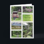 For Grandson, a birthday card with garden views<br><div class="desc">A set of beautiful landscapes make this a card for any gardener. A birthday card that has a Japanese garden,  a rhododendron garden,  a seat in a tranquil green garden,  and intriguing steps. All pictures copyright Norma Cornes.</div>