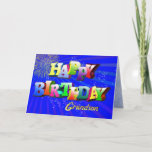 For grandson, Bright bubbles birthday card<br><div class="desc">A rainbow of colorful letters for a happy birthday card</div>