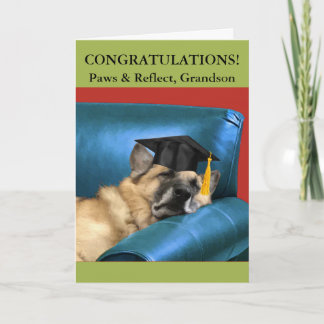 For Grandson Graduation German Shepherd Resting Card