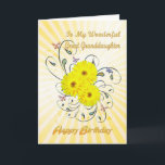 For Great granddaughter, birthday yellow flowers Card<br><div class="desc">A gorgeous birthday card with yellow daisy flowers over a vibrant swirling background.</div>