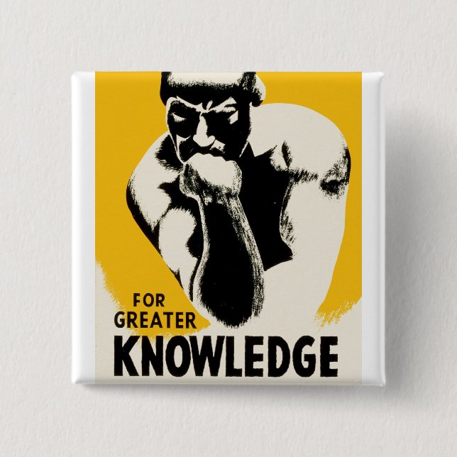 For Greater Knowledge 2 Inch Square Button (Front)