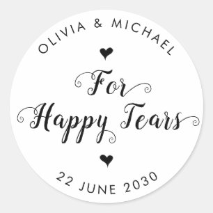For Happy Tears Simple Modern Wedding Tissue Label
