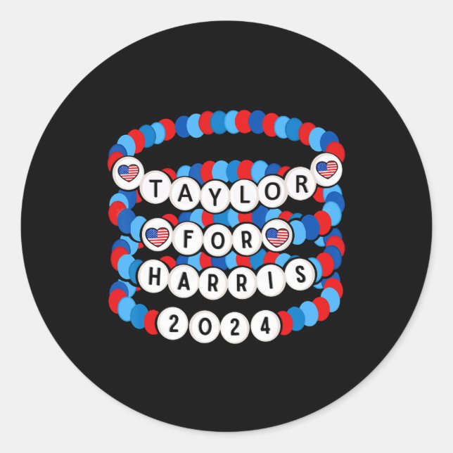 For Harris 2024 Charm Bracelet Support Kamala Harr Classic Round Sticker (Front)