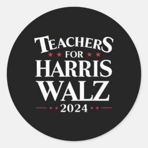 For Harris Walz 2024 Shirt Kamala Tim Waltz Classic Round Sticker