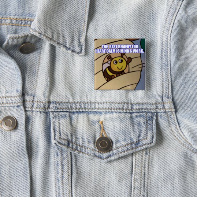 For heart foundations, knowledge, survivors.  2 inch square button (In Situ)
