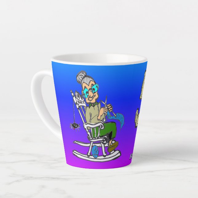 For HER 50th Anniversary Blue Purple Latte Mug (Left Angle)