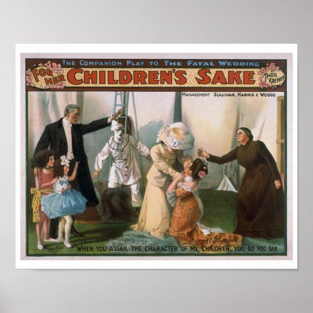 For Her Children's Sake Vintage Theater Poster (Front)