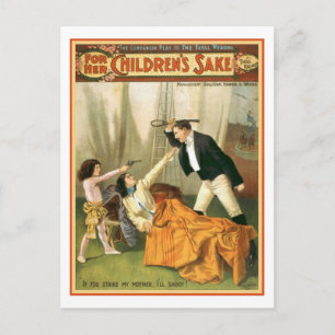 For Her Children's Sake Vintage Theatre Poster Postcard