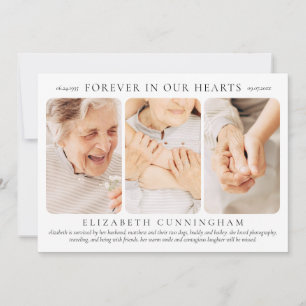 For Her Forever in our Hearts Modern Simple Photo Invitation