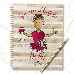 For Her Funny Female Cartoon Glitter Calendar Planner