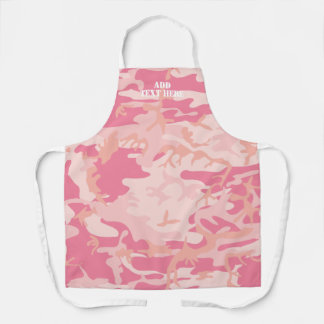 For Her Modern Girly Pink Camouflage Camo Pattern Apron
