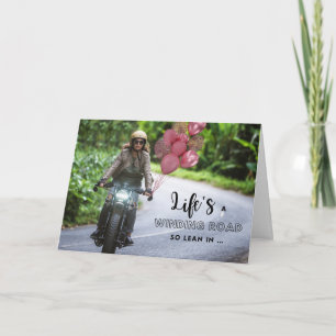 For Her Motorcycle Themed Birthday on Curve Card