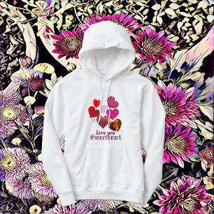 For Her Sweeping Hearts Sweetheart Personalized Hoodie