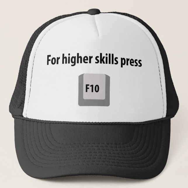 for higher skills press F 10 counter strike icon Trucker Hat (Front)