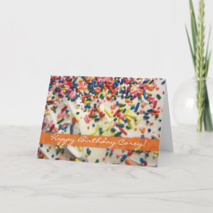 For Him Baked Cake & Colourful Birthday Sprinkles Card