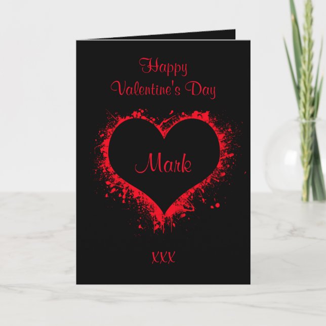 For him black valentines card (Front)