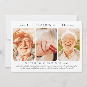 For Him Celebration of Life Modern Simple Photo Invitation
