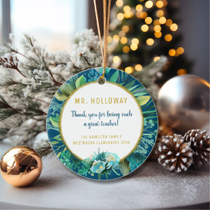 For Him My Favorite Teacher Christmas Gift Ceramic Ornament