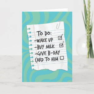 For Him To Do List Birthday Card
