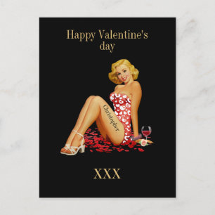 For him valentines custom monogram romantic love holiday postcard